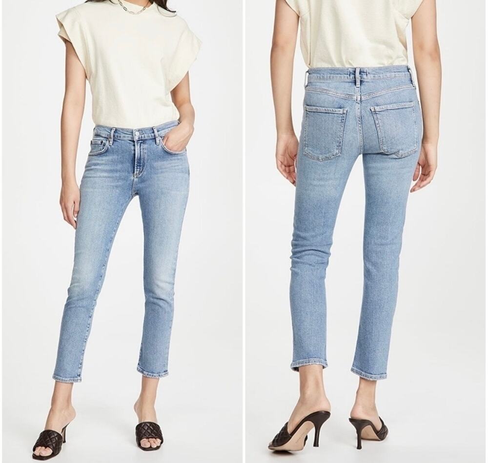 Agolde Women’s Toni Jeans Light Wash Distressed Sz W27